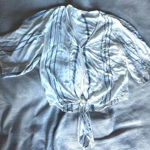 Blue and White Striped Top